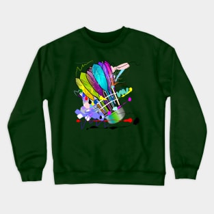 Badminton ball art colorful Crewneck Sweatshirt